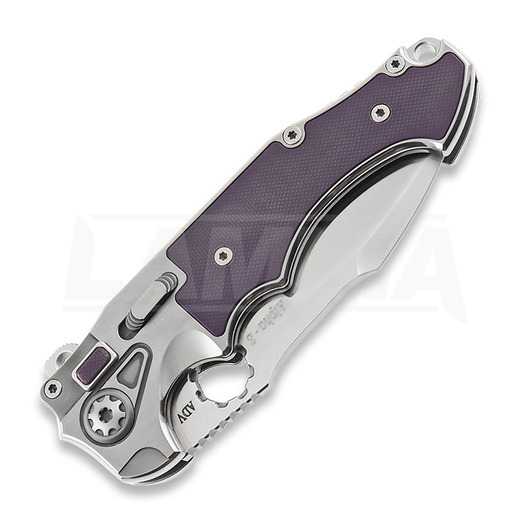 Andre de Villiers Alpha S összecsukható kés, Satin, Purple G10