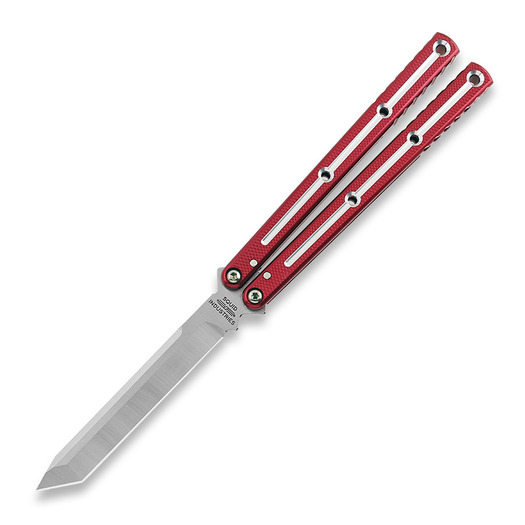 Nož motýlek Squid Industries Krake Raken Tanto Dual-Tone Red V3