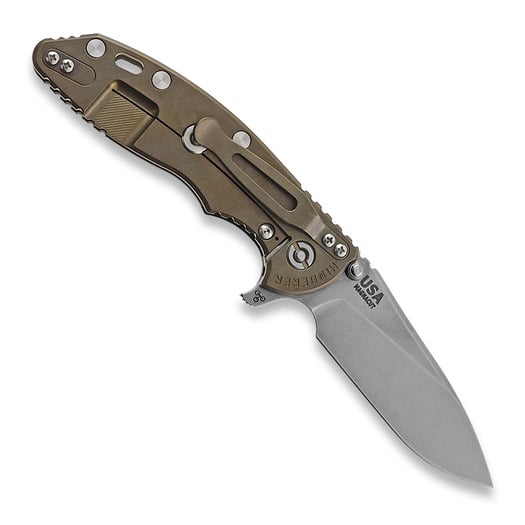 Hinderer 3.5 XM-18 Magnacut Skinny Slicer Tri-Way SW Bronze Translucent Green סכין מתקפלת
