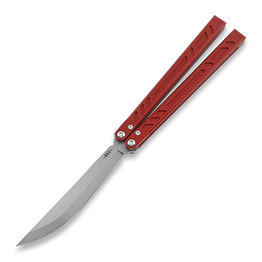 BRS Aluminum Channel Barebones butterfly knife, Red Anodized