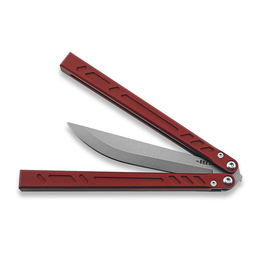 BRS Aluminum Channel Barebones balisong, Red Anodized