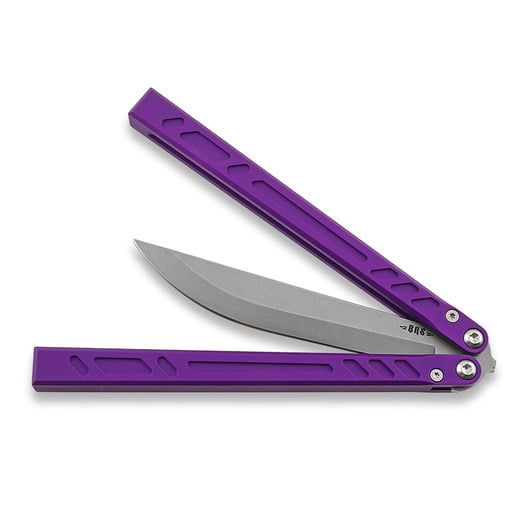 Couteau papillon BRS Aluminum Channel Barebones, Purple Anodized