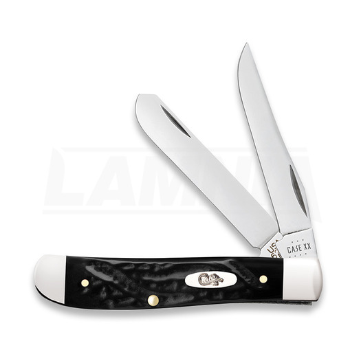Case Cutlery Mini Trapper, Black Synthetic Rough Jig 18237