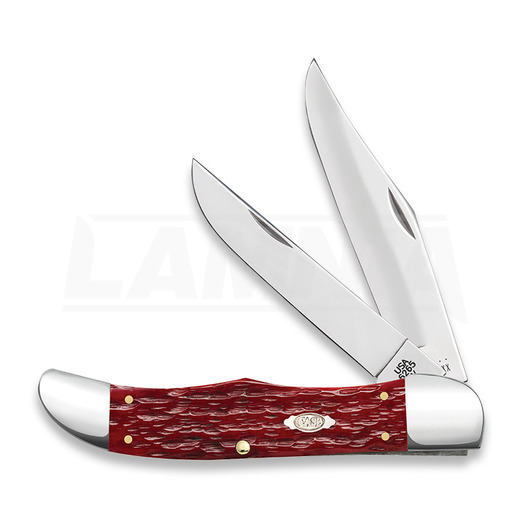 Case Cutlery Large Folding Hunter, Dark Red Bone Peach Seed Jig 31960