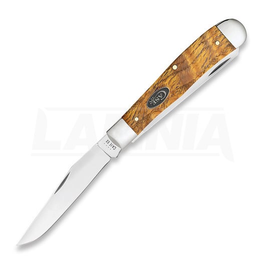 Case Cutlery Trapper, Yellow Curly Oak Smooth 47120