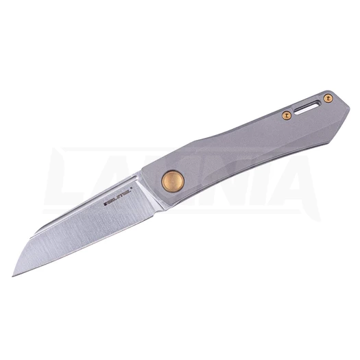 RealSteel Solis folding knife, Titanium, Golden hardware/Satin 7062G