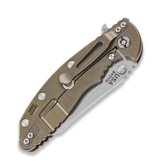 Couteau pliant Hinderer 3.5 XM-18 S45VN Fatty Wharncliffe Tri-Way Stonewash Bronze Coyote G10