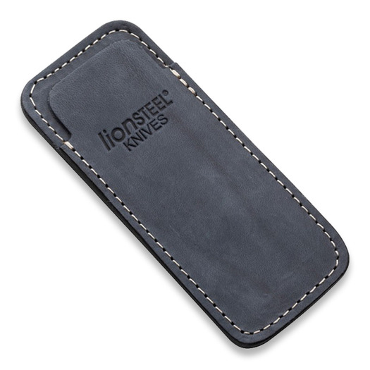 Lionsteel Vertical leather sheath with clip pose, blå 900FDV3BL