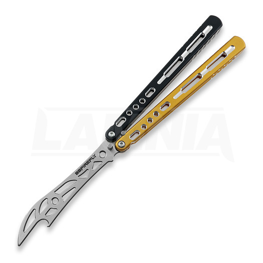 Cvičné nož motýlek BBbarfly HS Talon Style opener V2, Black And Gold