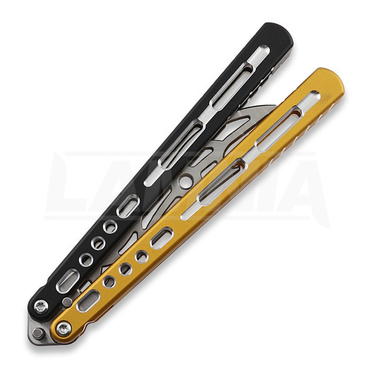 BBbarfly HS Talon Style opener V2 balisong trainer, Black And Gold
