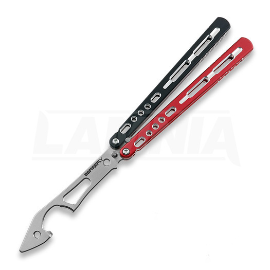 BBbarfly KS Knife Style opener V2 balisong träningsknivar, Red And Black