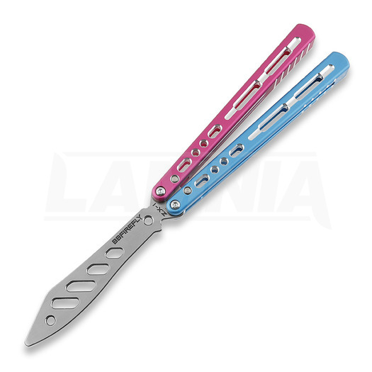 BBbarfly Trainer ZX-1 balisong trainer, Blue And Pink