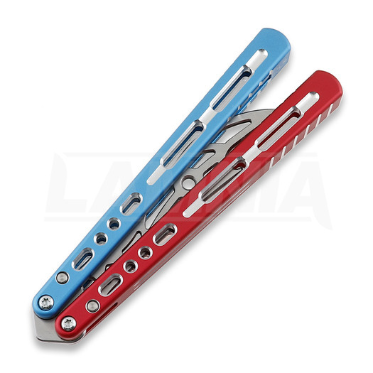 BBbarfly HS Talon Style Opener ZX-1 Bali-song Trainingsmesser, Red And Blue