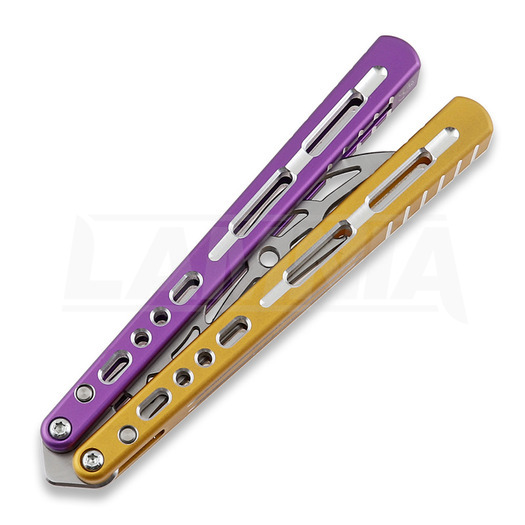 BBbarfly HS Talon Style Opener ZX-1 Bali-song Trainingsmesser, Purple And Gold