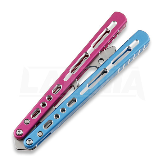 Coltello a farfalla per allenamento BBbarfly KS Knife Style Opener ZX-1, Blue And Pink