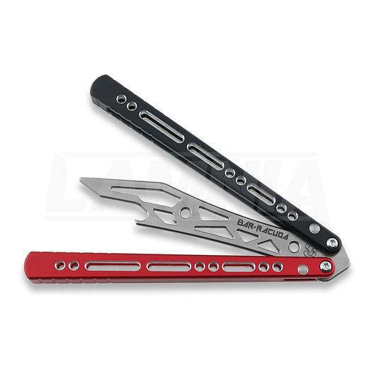BBbarfly Barracuda Milled balisong trainer, Red And Black