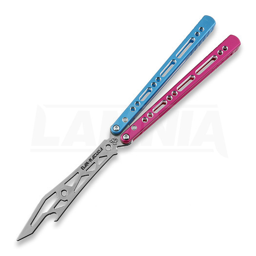 BBbarfly Barracuda Milled balisong träningsknivar, Pink And Light Blue