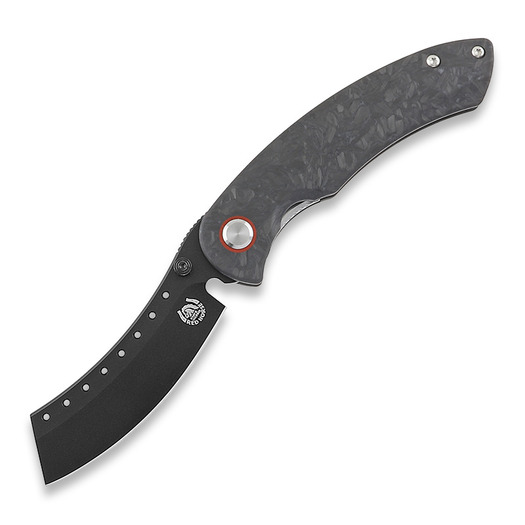 Red Horse Knife Works Hell Razor P Marbled Carbon Fiber összecsukható kés, PVD Black