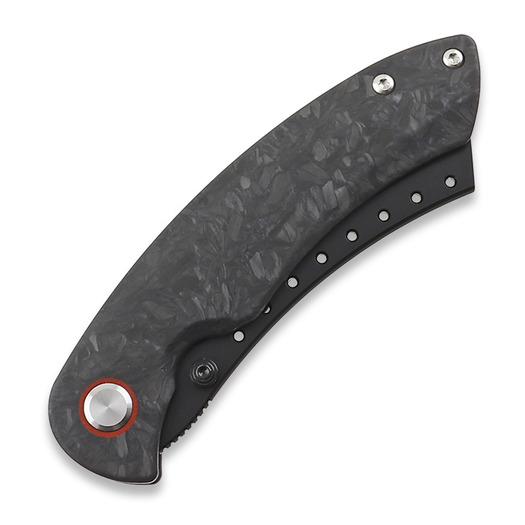 Red Horse Knife Works Hell Razor P Marbled Carbon Fiber סכין מתקפלת, PVD Black
