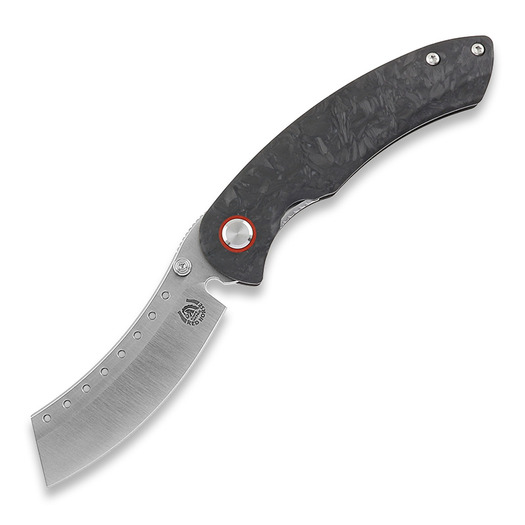 Red Horse Knife Works Hell Razor P Marbled Carbon Fiber folding knife, Satin
