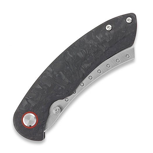 Red Horse Knife Works Hell Razor P Marbled Carbon Fiber összecsukható kés, Satin