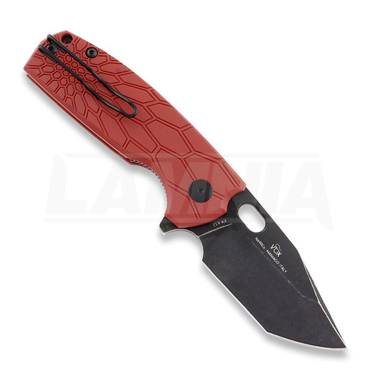 Fox Core Tanto Black folding knife, FRN, red FX-612RB