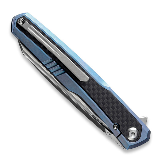 Kansept Knives Arcus Framelock Blue Anodized Ti/Twill CF összecsukható kés
