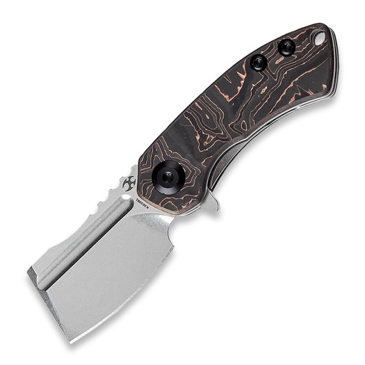 Kansept Knives Mini Korvid Framelock Copper CF összecsukható kés