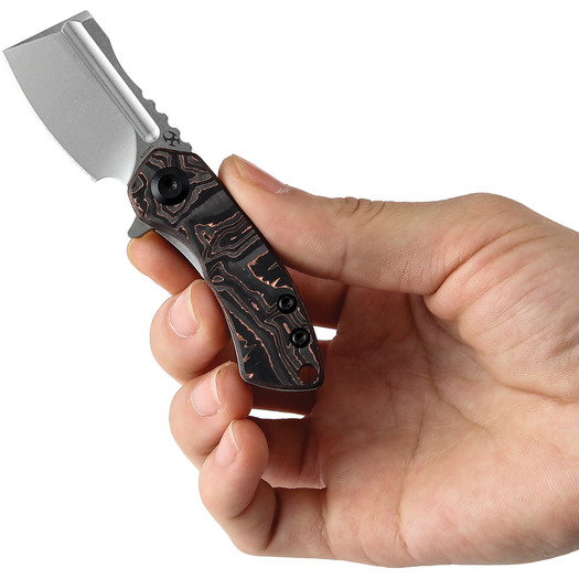 Skladací nôž Kansept Knives Mini Korvid Framelock Copper CF