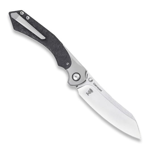 Kizer Cutlery Clairvoyant Button Lock S35VN folding knife, Titanium/CF