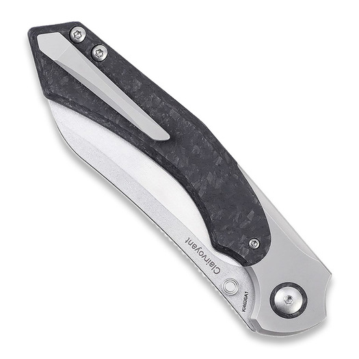 Kizer Cutlery Clairvoyant Button Lock S35VN folding knife, Titanium/CF