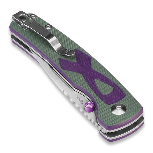 Kizer Cutlery Fighter Linerlock 折り畳みナイフ, Purple/Green G-10, Satin