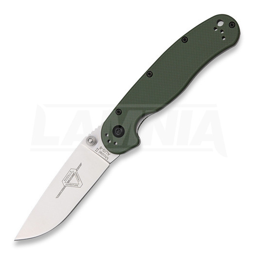 Ontario RAT-2 折叠刀, 綠色/satin 8860OD