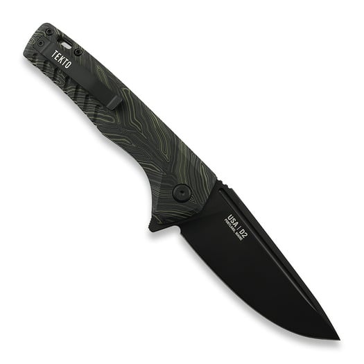 Πτυσσόμενο μαχαίρι Tekto Knives F3 Charlie Button Lock G10 Damascus