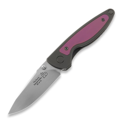 Puppy K&T Bunny vouwmes, TC4 handle with pink titanium inlay, hand rubbed blade