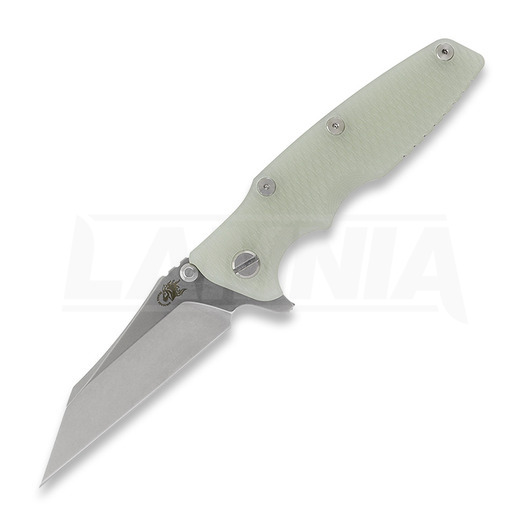 Hinderer Eklipse 3.5" Wharncliffe Tri-Way Stonewash Translucent Green G10 folding knife