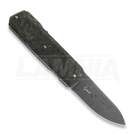 Maserin Silver Damascus folding knife, green