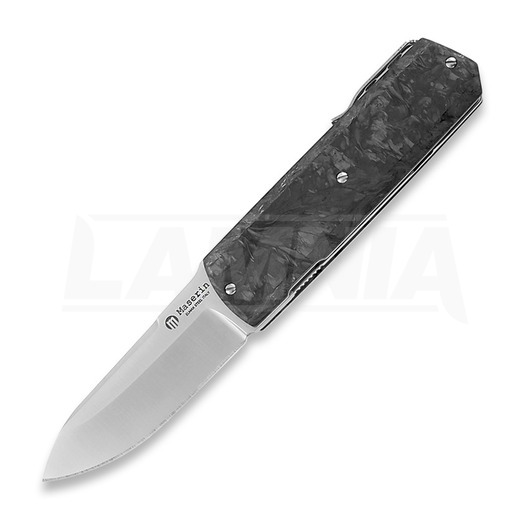 Maserin Silver Elmax folding knife, Black CF