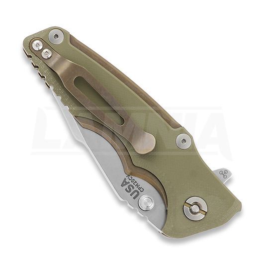 Couteau pliant Hinderer Eklipse 3.0" Harpoon Spanto Tri-Way Stonewash Bronze OD Green G10