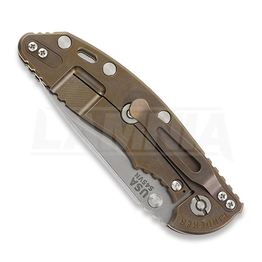 Coltello pieghevole Hinderer 3.5 XM-18 Slicer Non Flipper Tri-Way Stonewash Bronze OD Green G10