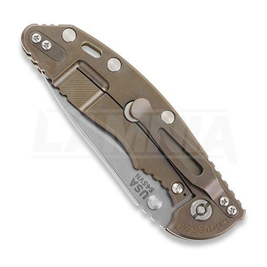 Zavírací nůž Hinderer 3.5 XM-18 Slicer Non Flipper Tri-Way Stonewash Bronze Translucent Green G10