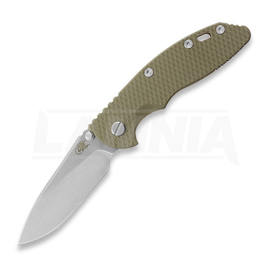 Hinderer 3.5 XM-18 Slicer Non Flipper Tri-Way Stonewash Bronze OD Green G10 folding knife
