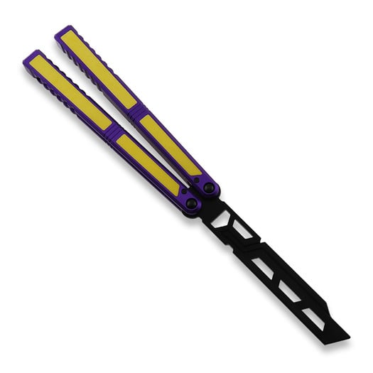 Тренировочный балисонг Balisong Flipping BionicOSi Purple Aluminum/Yellow G-10