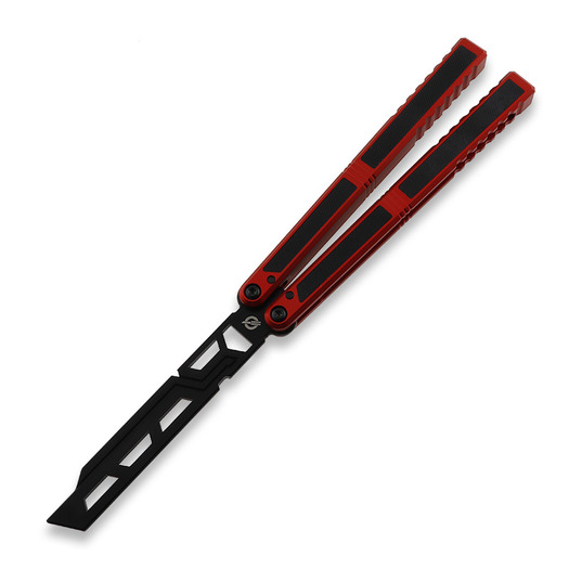 Couteau papillon d'entraînement Balisong Flipping BionicOSi Red Aluminum/Black G-10
