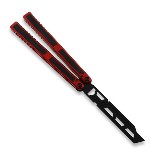 Balisong Flipping BionicOSi Red Aluminum/Black G-10 balisong träningsknivar