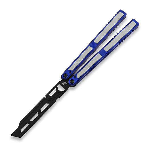 Cvičné nož motýlek Balisong Flipping BionicOSi Blue Aluminum/White G-10