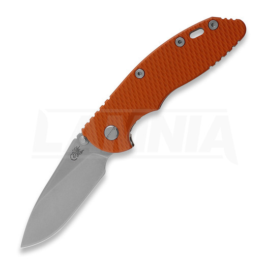 Navaja Hinderer 3.5 XM-18 Slicer Non Flipper Tri-Way Stonewash Bronze Orange G10
