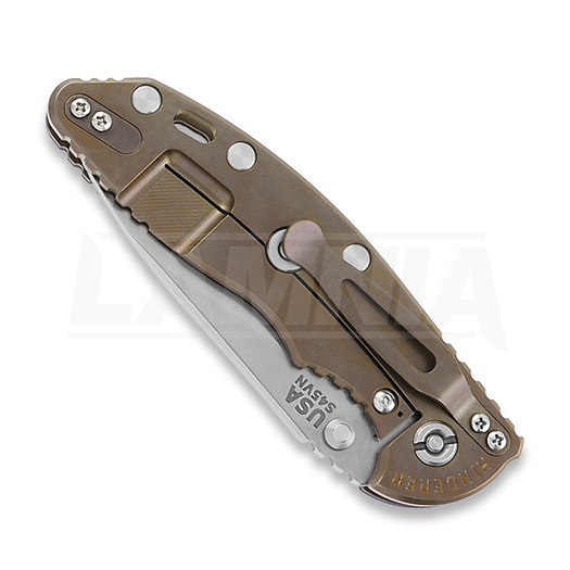 Hinderer 3.5 XM-18 Slicer Non Flipper Tri-Way Stonewash Bronze Blue/Black G10 Taschenmesser