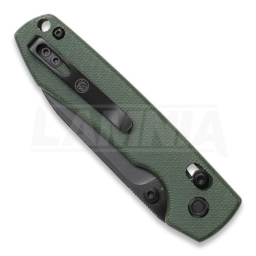 Vosteed Raccoon Crossbar - Micarta Green - B/W Drop 折り畳みナイフ