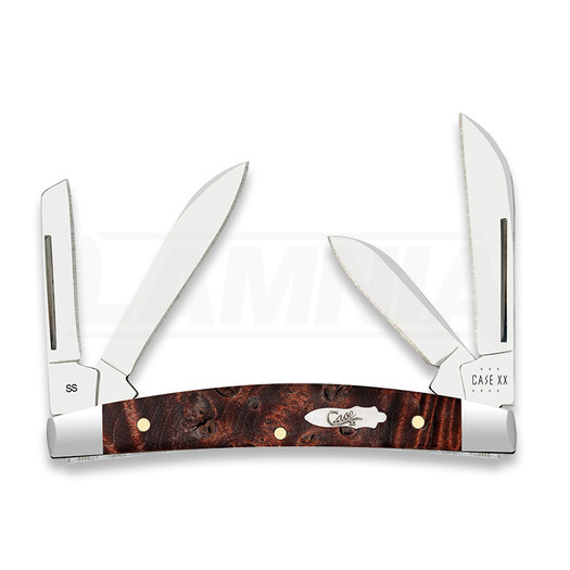 Case Cutlery Brown Maple Burl Wood Smooth Small Congress linkkuveitsi 64069